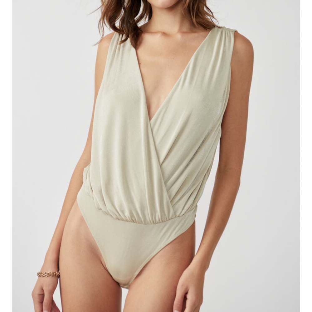 Free People Cream Bodysuit
